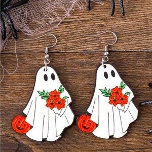 NWT Pumpkin Ghost Earrings - Adorable Spooky Fall Earrings